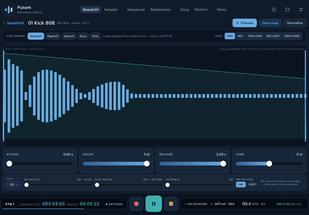 Pulsark sample editor