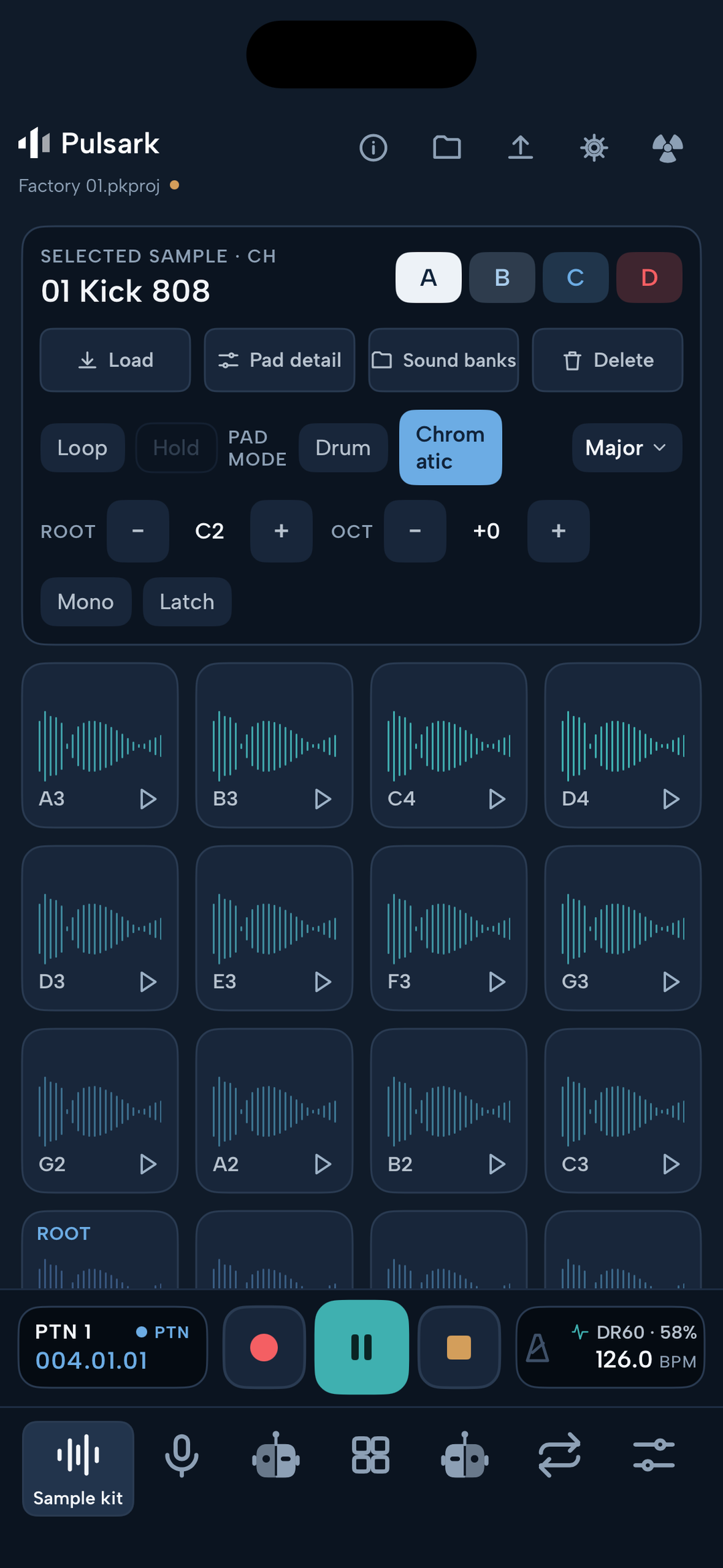 Chromatic pad mode on iPhone